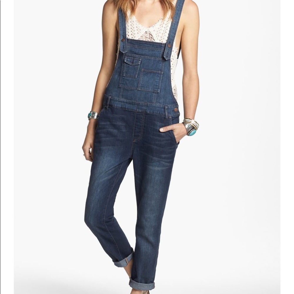 Free People Brady Wash Denim Overalls
